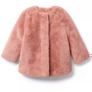Janie and Jack Blush Faux Fur Jacket